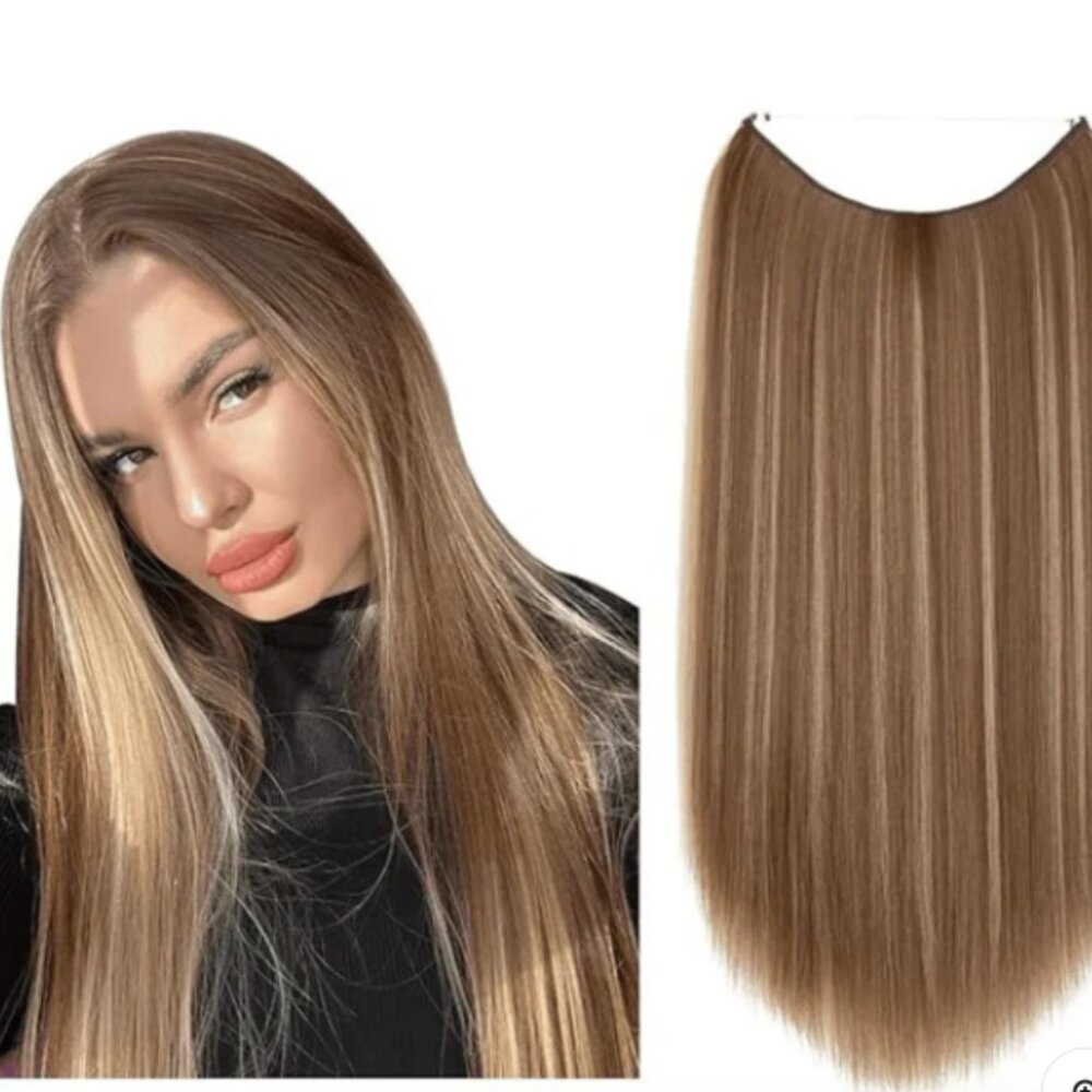 New in Pkg 14" Ash Blonde Halo Hair Extention